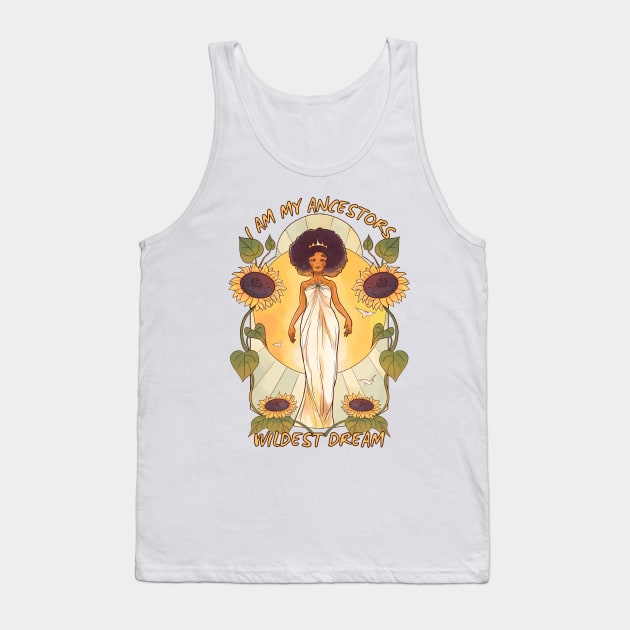 Black Girl Queen Sunflower Dream Tank Top by Hypnotic Highs